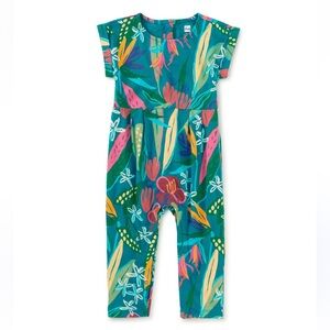 TEA collection Tropical Floral Burst Baby Romper - Lillies 9-12 months